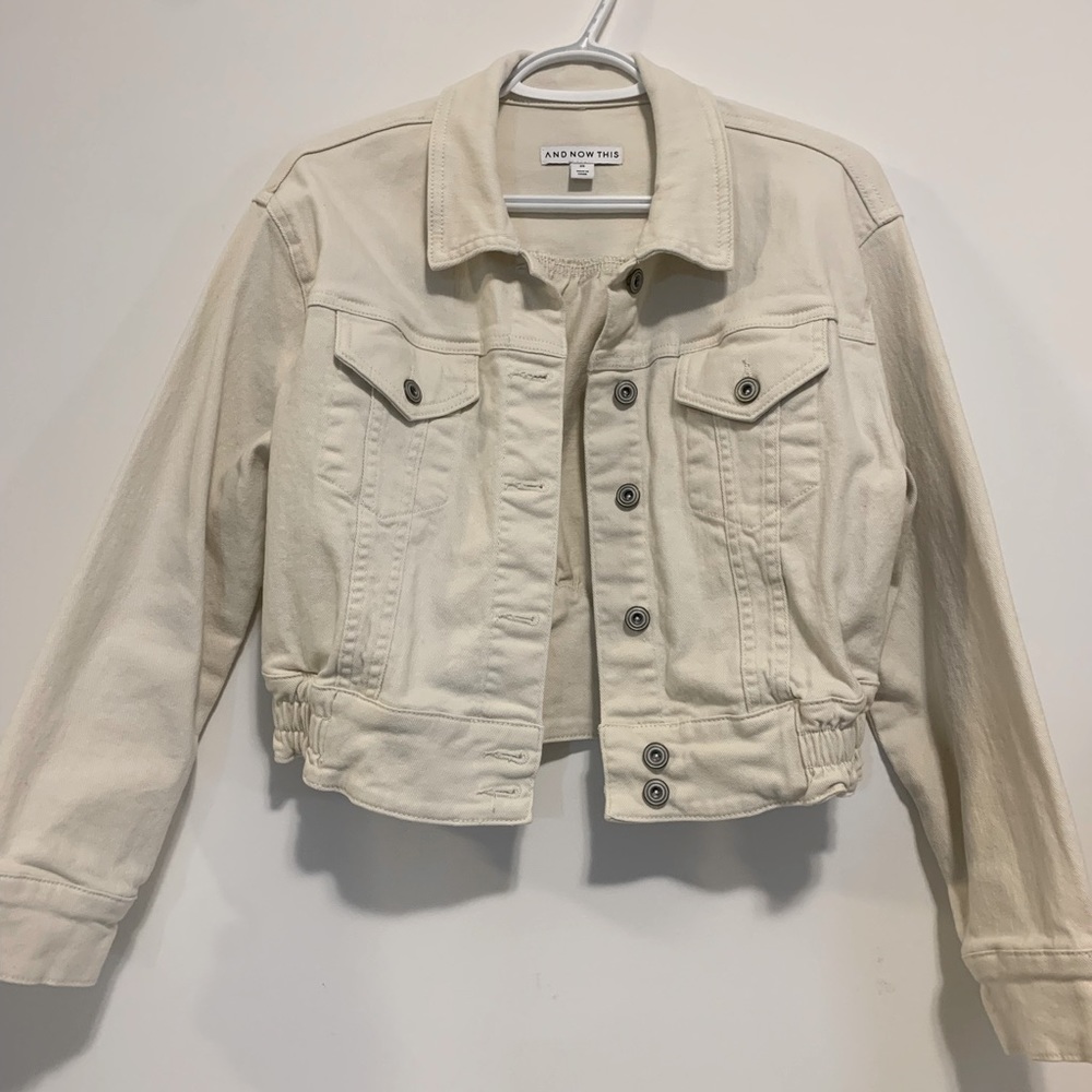 And Now This XS New Cream Jean Jacket
